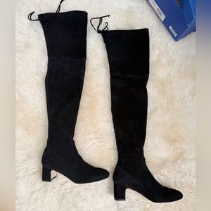 Stuart Weitzman Kirstie Black Suede Over The Knee boots Size 6.5